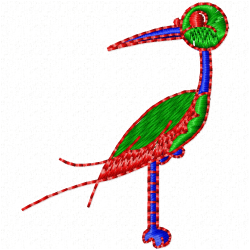 Egret Embroidery Design 12 Egret Embroidery Design 12